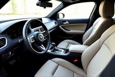 A meticulously cleaned car interior dashboard and seats